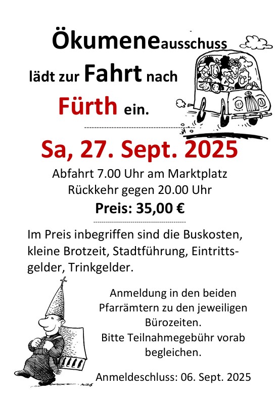 Ökumenefahrt nach Fürth